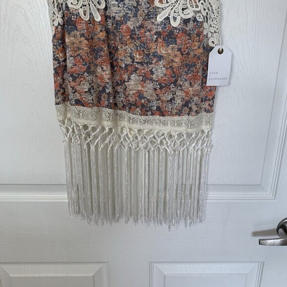 Coco Jaimeson Sleeveless Floral Crochet Fringe Top Women’s Small Multicolor NWT - Picture 3 of 11
